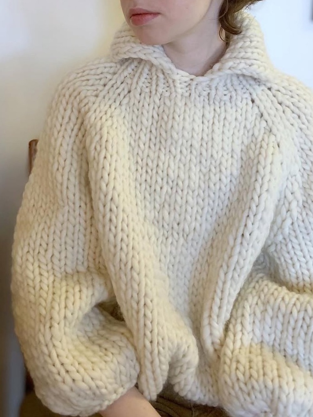 Good Night Day Nayes Polo Handknit Yarn Sweater - Picture 3 of 11